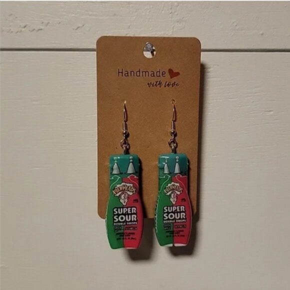 Handmade "Warheads Super Sour Drops" Earrings - Picture 1 of 1